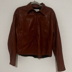 ARITZIA BABATON Pelli Small Faux Leather Vegan Jacket Shirt SO SOFT